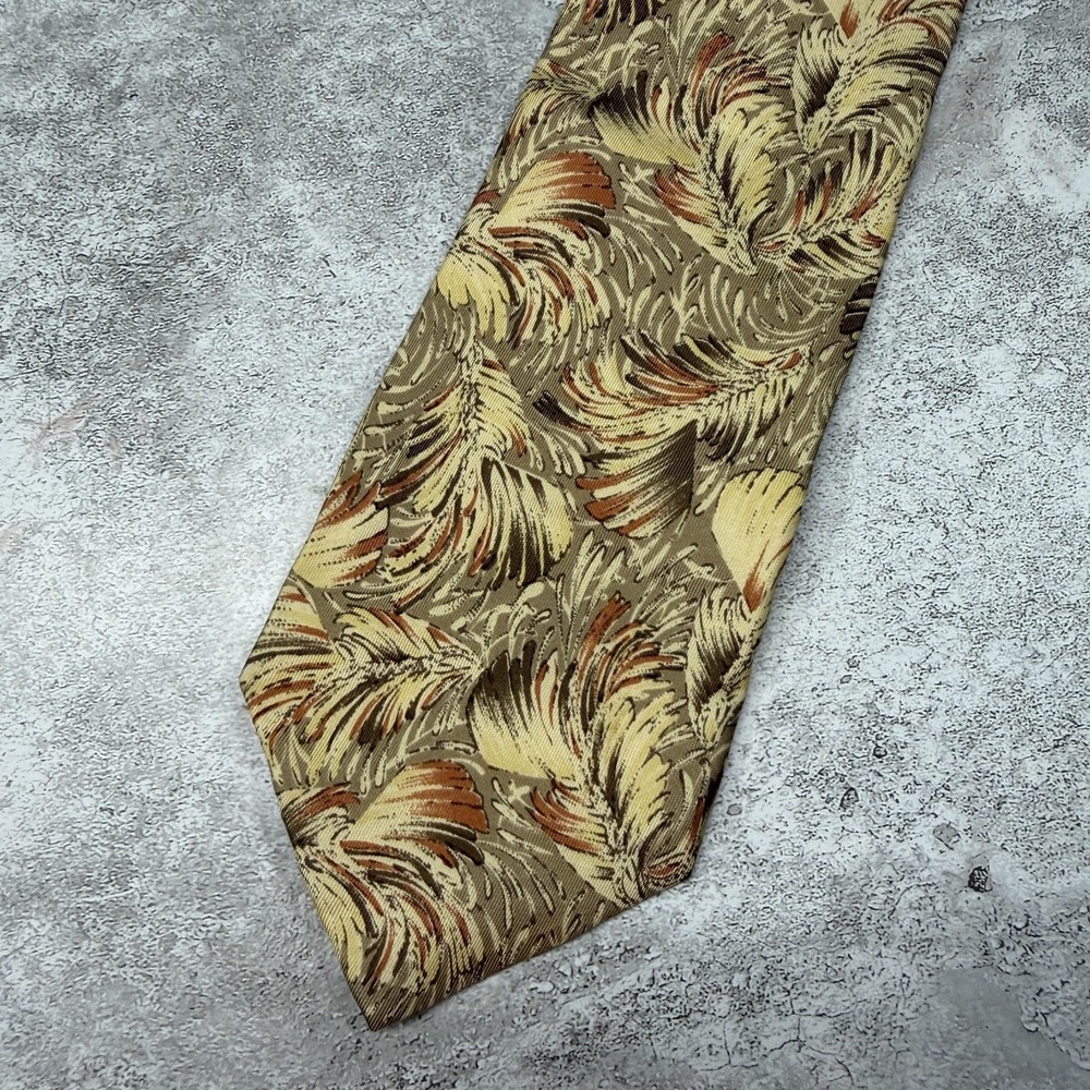 Serica Silk Tie Mens One Size Beige Paisley Pointed Made In Italy Necktie